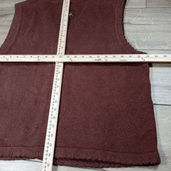VTG Northern Reflections Embroidered Sweater Vest XL Brown Fall Leaves Cabincore - Picture 7 of 7